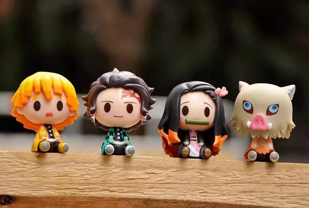 4pcs Set Demon Slayer Cute Mini Figures / Nezuko / Tanjirou / Zenitsu / Inosuke Chibi - ZenAnimeMarket