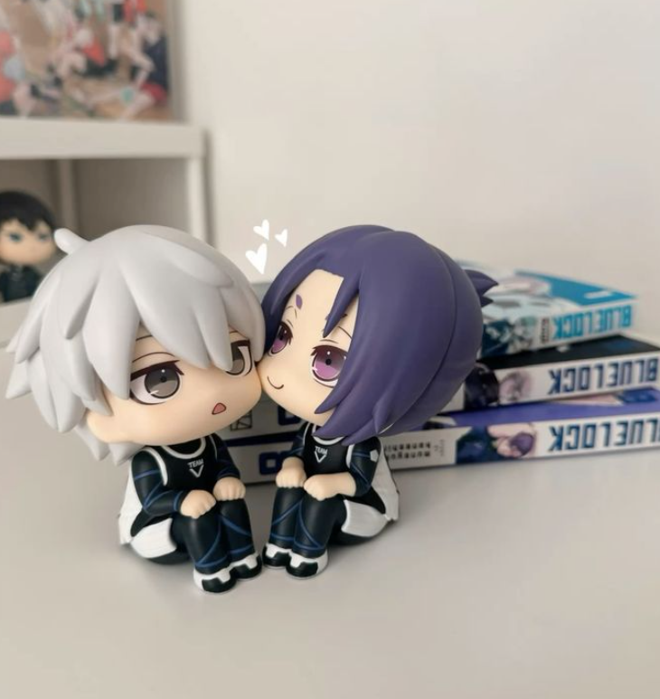 Blue Lock Chibi Football Anime Lookup Action Figures / Itoshi Sae, Reo Mikage, Rin Itoshi
