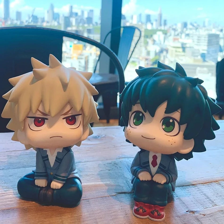My Hero Academia Chibi Look Up Figures 10cm – Izuku Midoriya, Katsuki Bakugo & Shoto Todoroki Cute Anime MHA