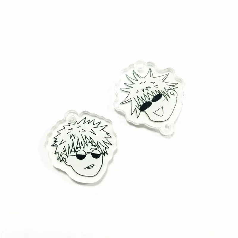 Jujutsu Kaisen Matching 3-Head Keychain Set – 2pcs Gojo & Geto Cute Chibi Anime Keychains