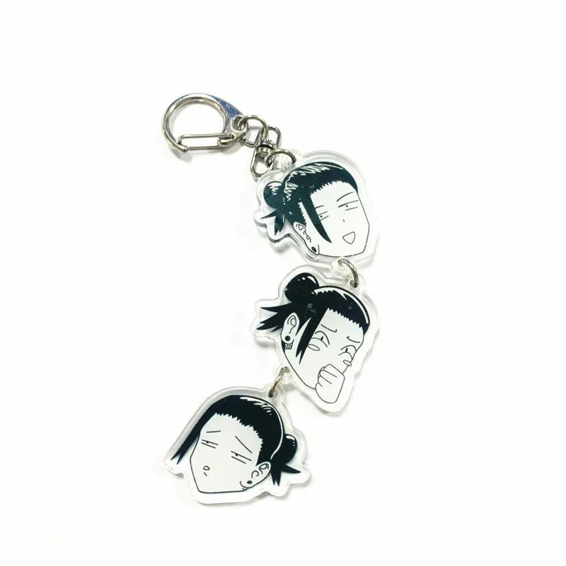 Jujutsu Kaisen Matching 3-Head Keychain Set – 2pcs Gojo & Geto Cute Chibi Anime Keychains