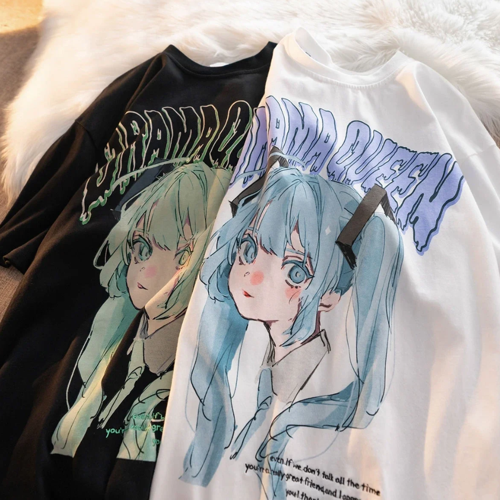 "Drama Queen" Women's Anime T-Shirt Y2K Streetwear