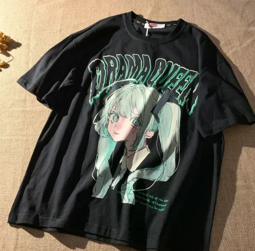 "Drama Queen" Women's Anime T-Shirt Y2K Streetwear