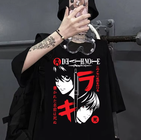 L & Light Yagami Death Note Unisex Graphic Anime T-Shirt