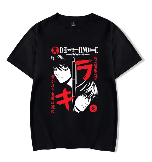 L & Light Yagami Death Note Unisex Graphic Anime T-Shirt