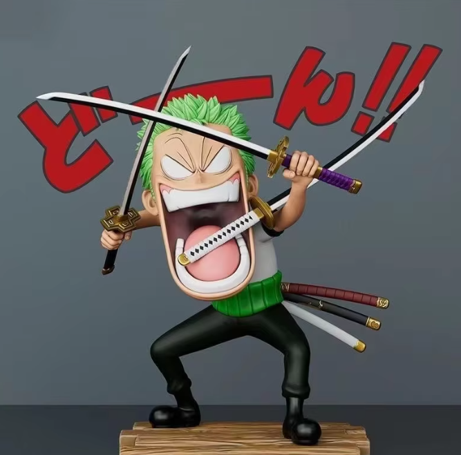 One Piece Luffy Sanji Zoro Screaming Funny Action Figure SET OF 3