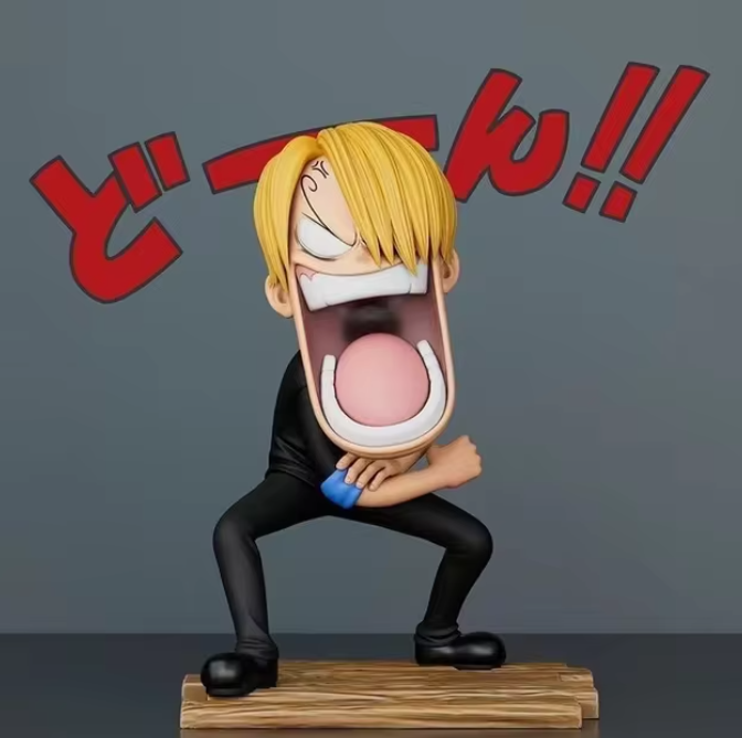 One Piece Luffy Sanji Zoro Screaming Funny Action Figure SET OF 3