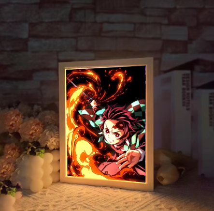 Tanjiro Kamado Demon Slayer Light Up Anime Framed Poster Sun Breathing Technique (25x17cm)