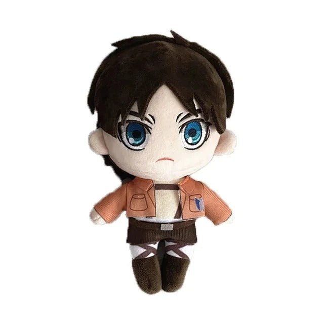 Attack on Titan Plushies – Eren Yeager, Mikasa Ackerman & Levi Ackerman 20cm Soft Anime Dolls AOT - ZenAnimeMarket