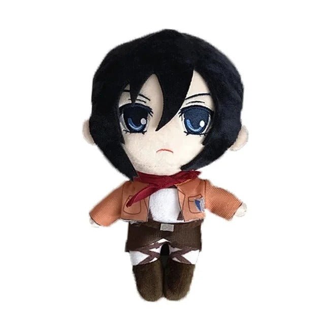 Attack on Titan Plushies – Eren Yeager, Mikasa Ackerman & Levi Ackerman 20cm Soft Anime Dolls AOT - ZenAnimeMarket