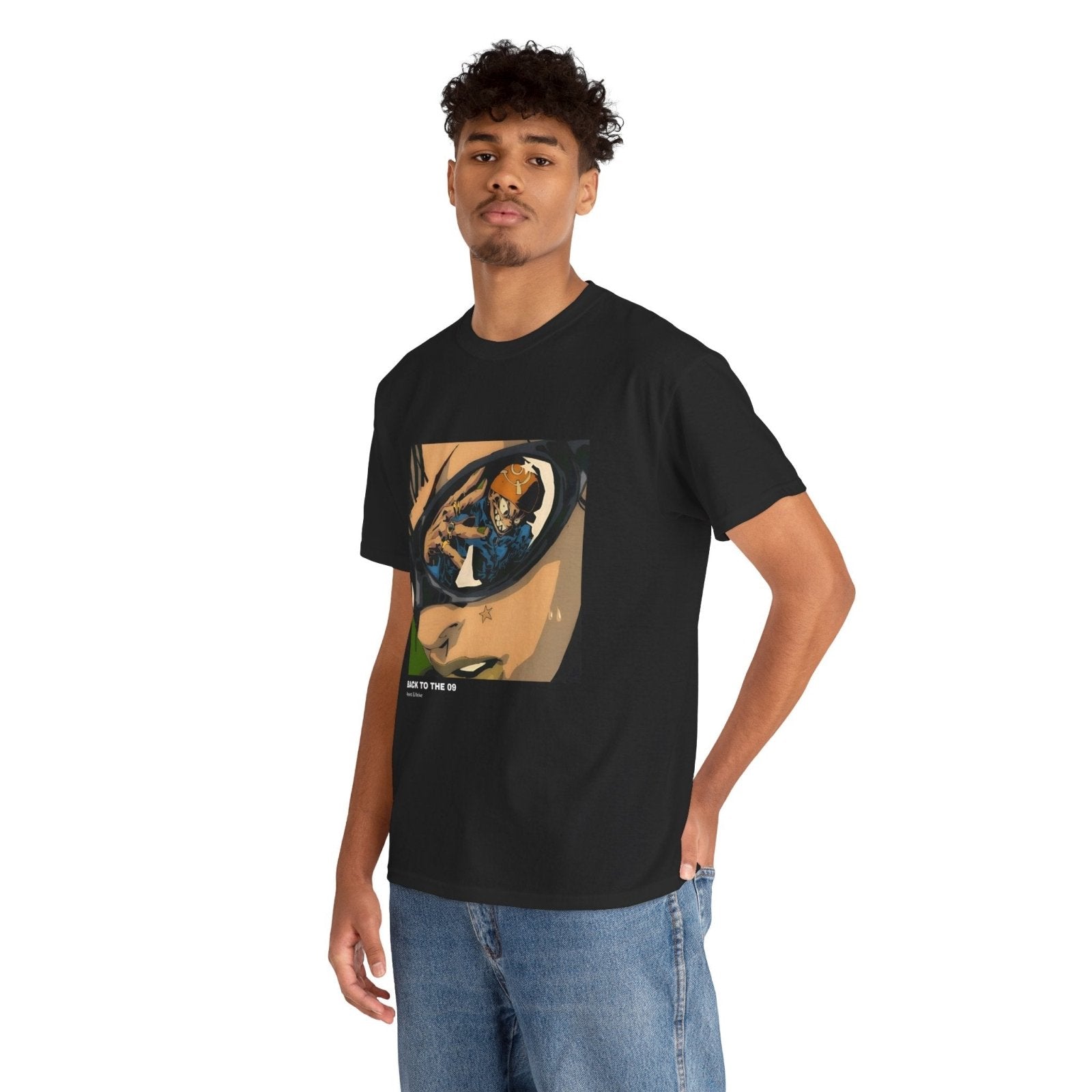 "Back to the 09" Anime Graphic Tee Streetwear Unisex Heavy Cotton Black - ZenAnimeMarket