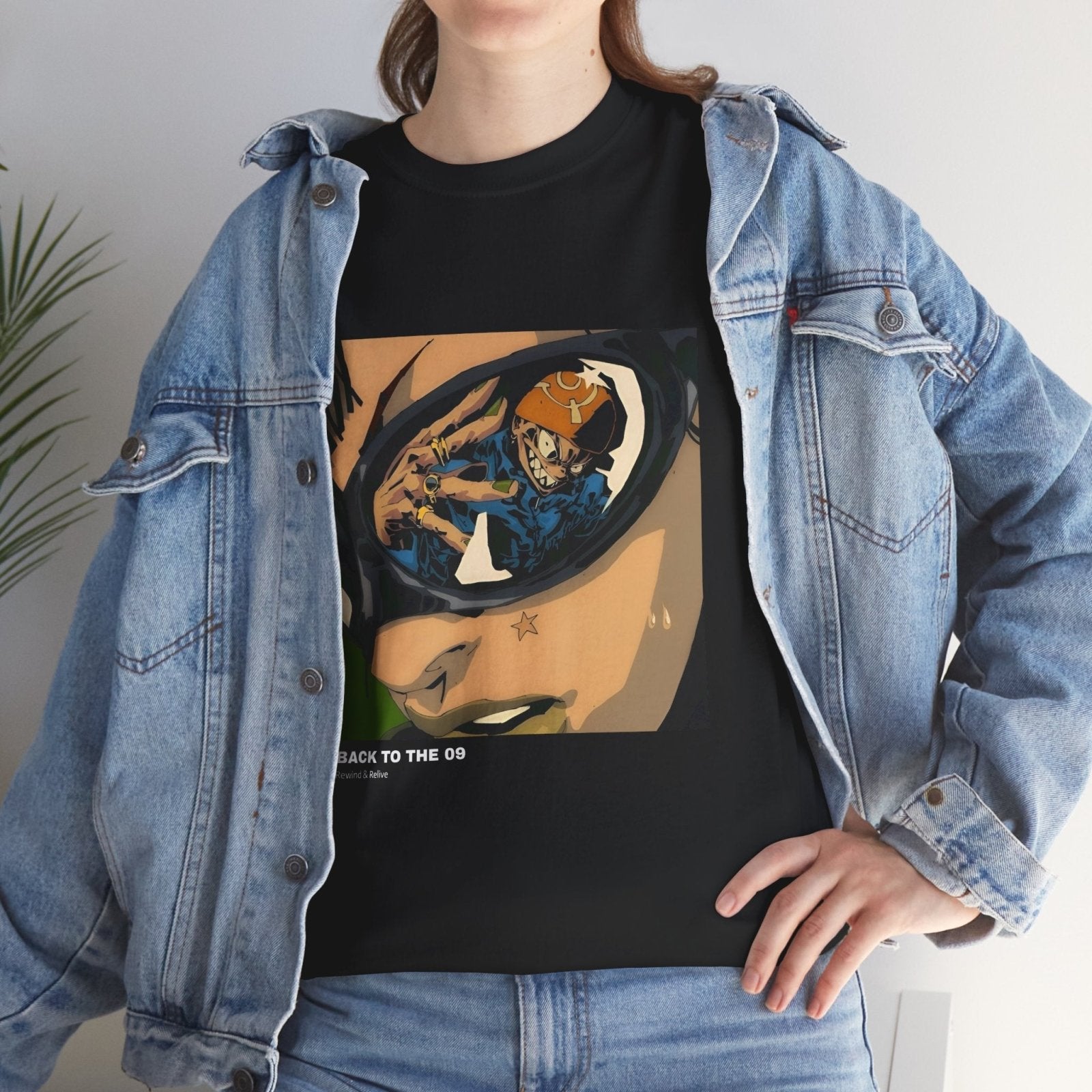 "Back to the 09" Anime Graphic Tee Streetwear Unisex Heavy Cotton Black - ZenAnimeMarket