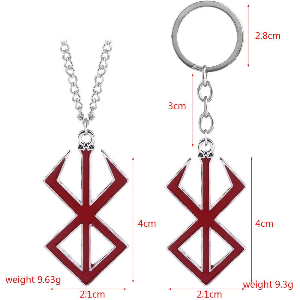 Berserk Brand Of Sacrifice Keychain & Necklace (Red) - ZenAnimeMarket