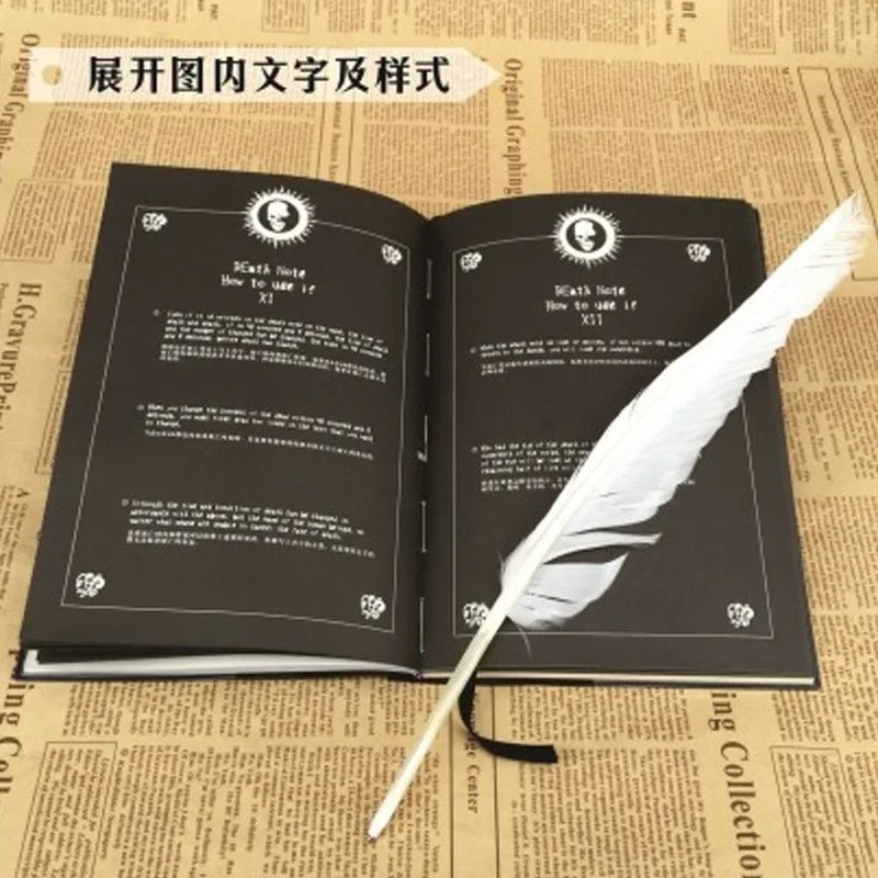Death Note Book + L Lawliet Necklace + Feather Pen Anime Collectable Props - ZenAnimeMarket