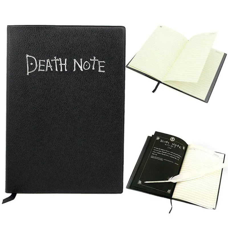 Death Note Book + L Lawliet Necklace + Feather Pen Anime Collectable Props - ZenAnimeMarket