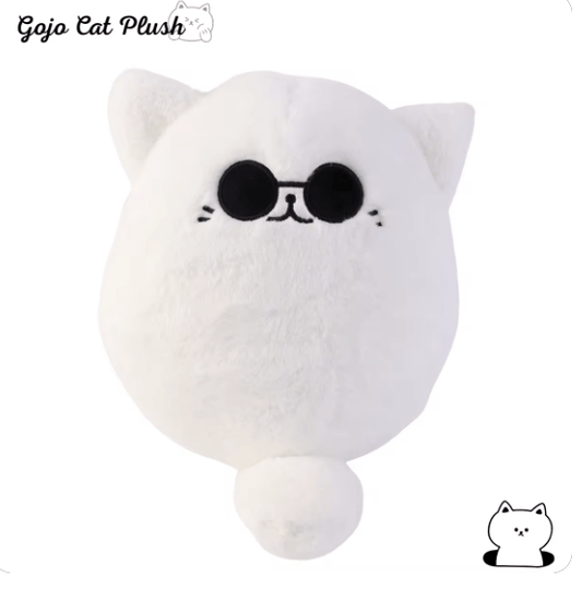 Gojo's White Cat Jujutsu Kaisen Cute Plushy Soft Toy Wearing Sunglasses - ZenAnimeMarket