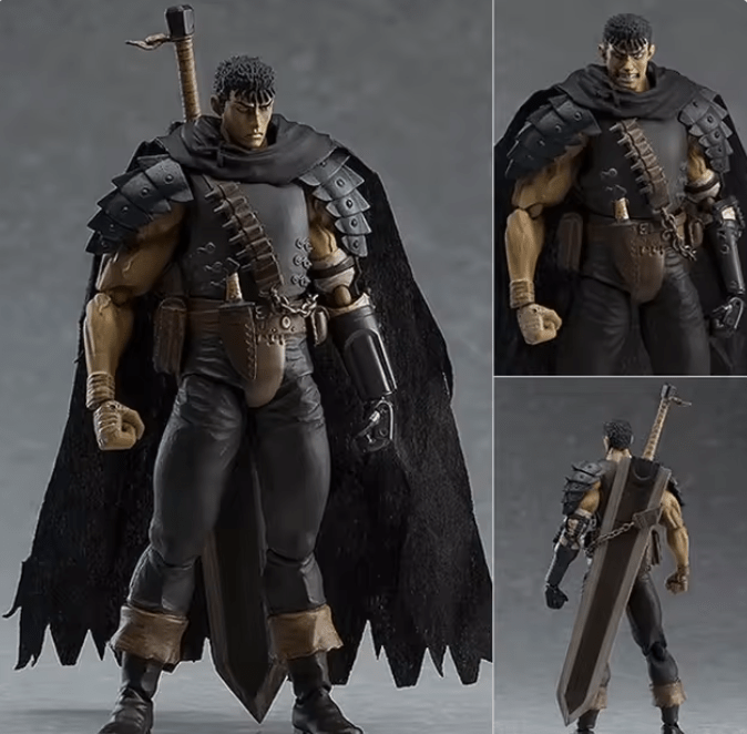 Guts Berserk Customizable Action Figure with Cape and Sword 17cm - ZenAnimeMarket