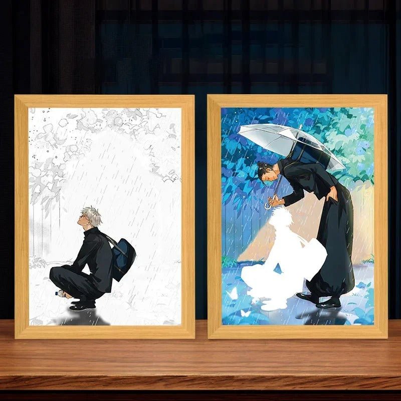 Jujutsu Kaisen LED Framed Poster Light Up Gojo Satoru & Geto Seguru JJK - ZenAnimeMarket