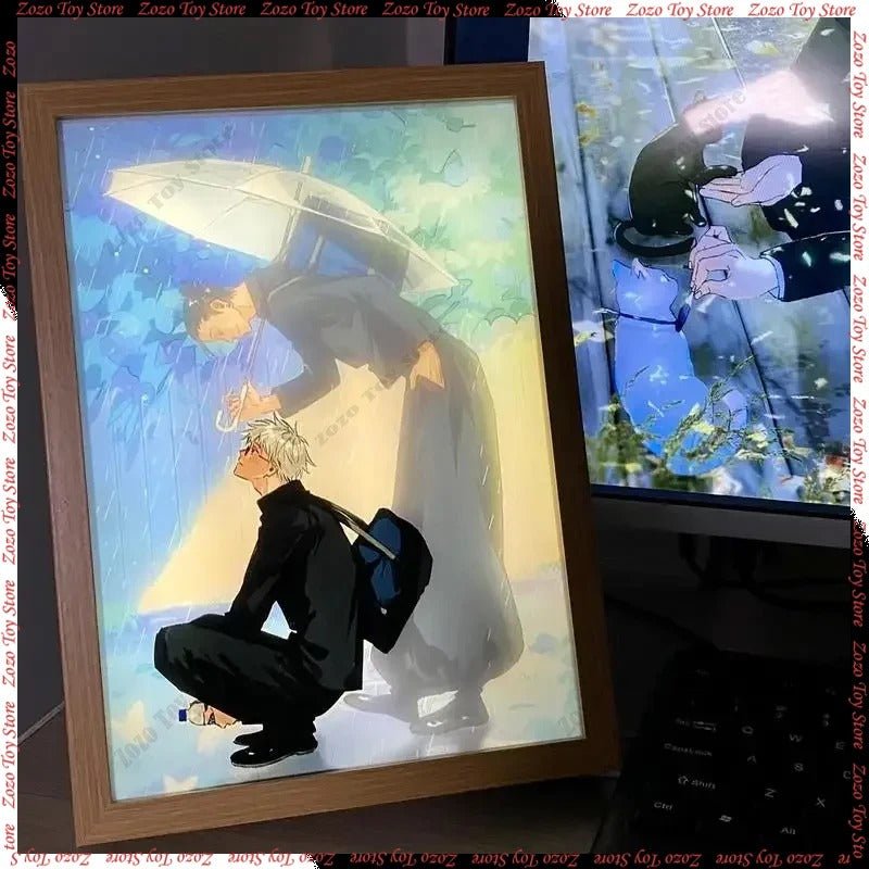 Jujutsu Kaisen LED Framed Poster Light Up Gojo Satoru & Geto Seguru JJK - ZenAnimeMarket