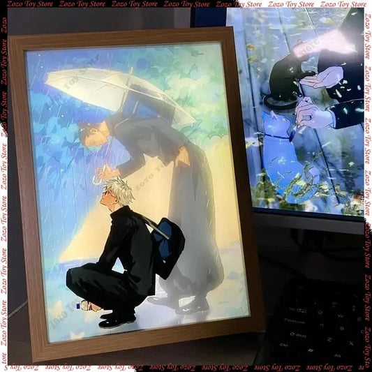 Jujutsu Kaisen LED Framed Poster Light Up Gojo Satoru & Geto Seguru JJK - ZenAnimeMarket
