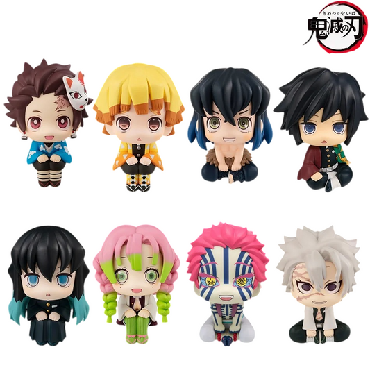 Demon Slayer Chibi Look Up Figures – Tanjiro Kamado, Zenitsu Agatsuma, Inosuke Hashibira, Akaza, Muichiro Tokito, and Giyu Tomioka Kimetsu no Yaiba KNY