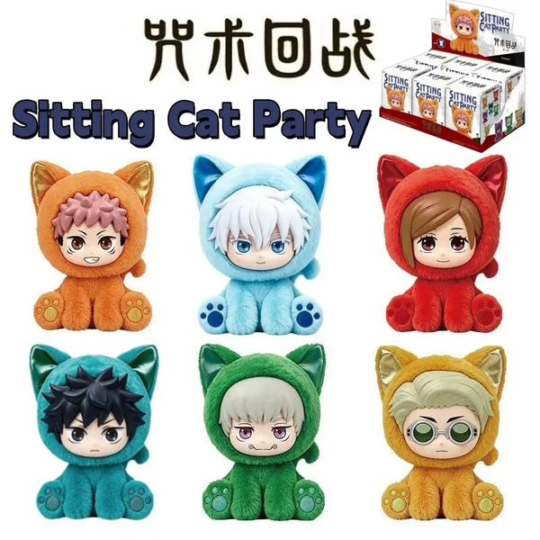 Jujutsu Kaisen Sitting Cat Ear Plushies – Satoru Gojo, Megumi Fushiguro, Kento Nanami & More Cute Anime Plush JJK
