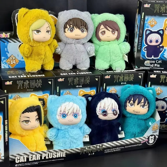 Jujutsu Kaisen Cat Ear Labubu Plushie Figures – Blind Box Random Selection (Gojo, Nobara, Geto, Toji, Nanami & More) JJK