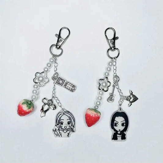 NANA Matching Keychains Anime & Manga Series Cute Strawberry Phone Charm