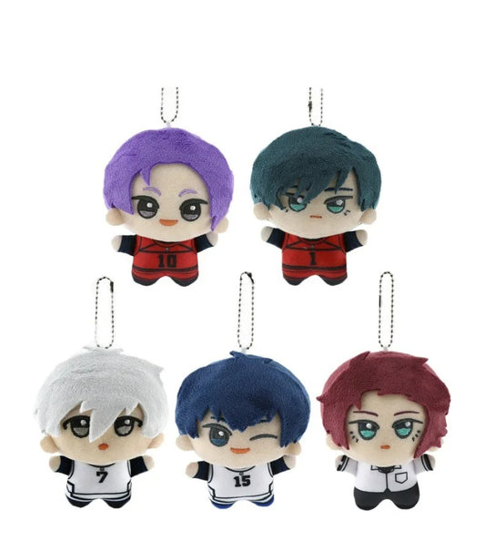 Blue Lock Chibi Mini Plushies – Yoichi Isagi, Rin Itoshi, Seishiro Nagi, Reo Mikage & Sae Itoshi / Cute Football Anime Collectible Set