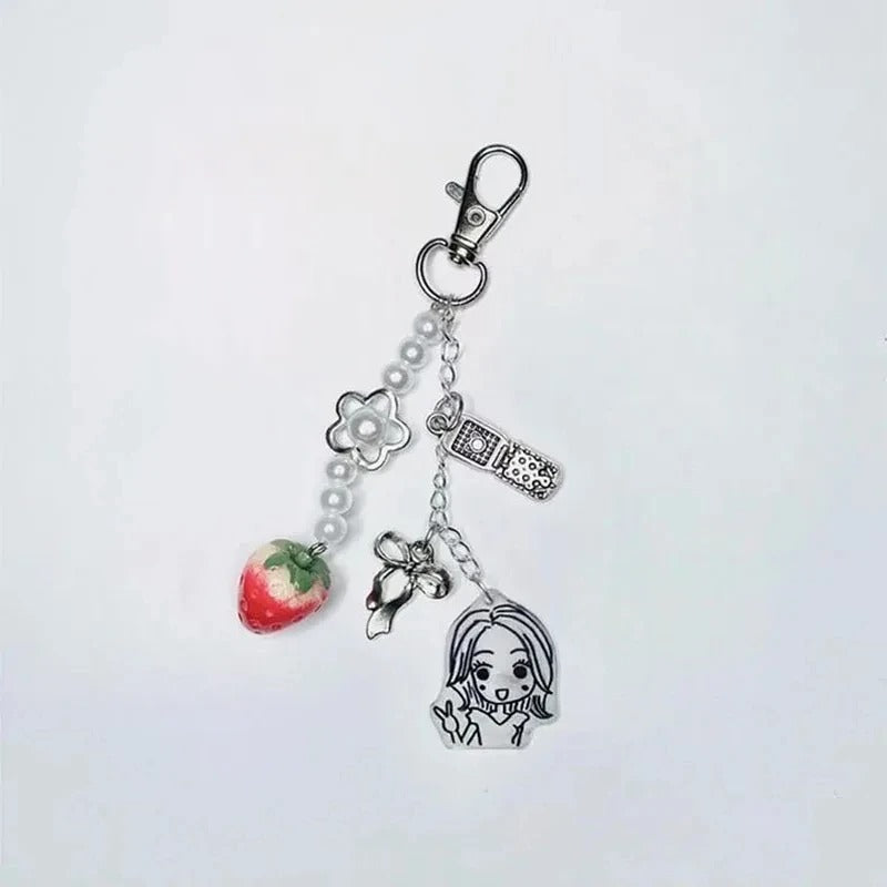 NANA Matching Keychains Anime & Manga Series Cute Strawberry Phone Charm