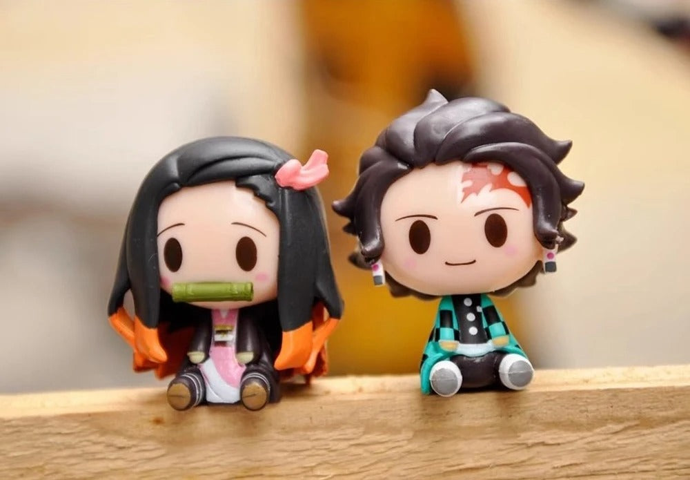 4pcs Set Demon Slayer Cute Mini Figures / Nezuko / Tanjirou / Zenitsu / Inosuke