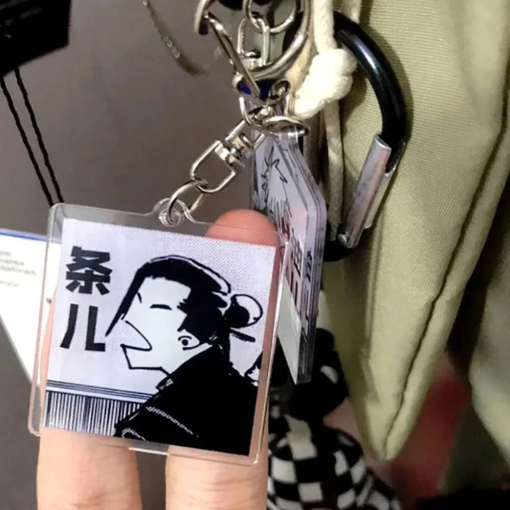 2pcs Jujutsu Kaisen Matching Gojo & Geto Funny Arguing Keychains Set – Cute Anime Acrylic Charm Set