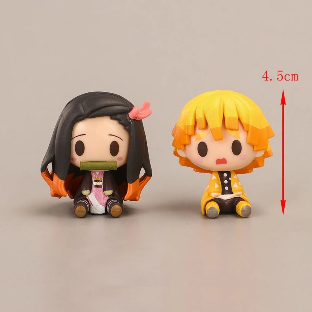 4pcs Set Demon Slayer Cute Mini Figures / Nezuko / Tanjirou / Zenitsu / Inosuke