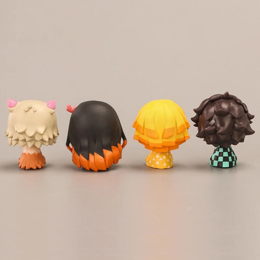 4pcs Set Demon Slayer Cute Mini Figures / Nezuko / Tanjirou / Zenitsu / Inosuke