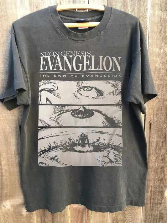 Evangelion Vintage Gothic Anime T-Shirt – Unisex Neon Genesis Evangelion Streetwear Fashion Tee EVA