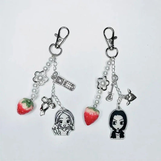 NANA Matching Keychains Anime & Manga Series Cute Strawberry Phone Charm - ZenAnimeMarket