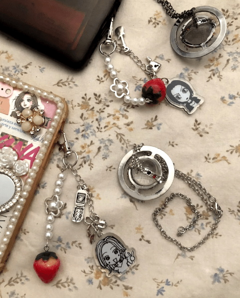 NANA Matching Keychains Anime & Manga Series Cute Strawberry Phone Charm - ZenAnimeMarket