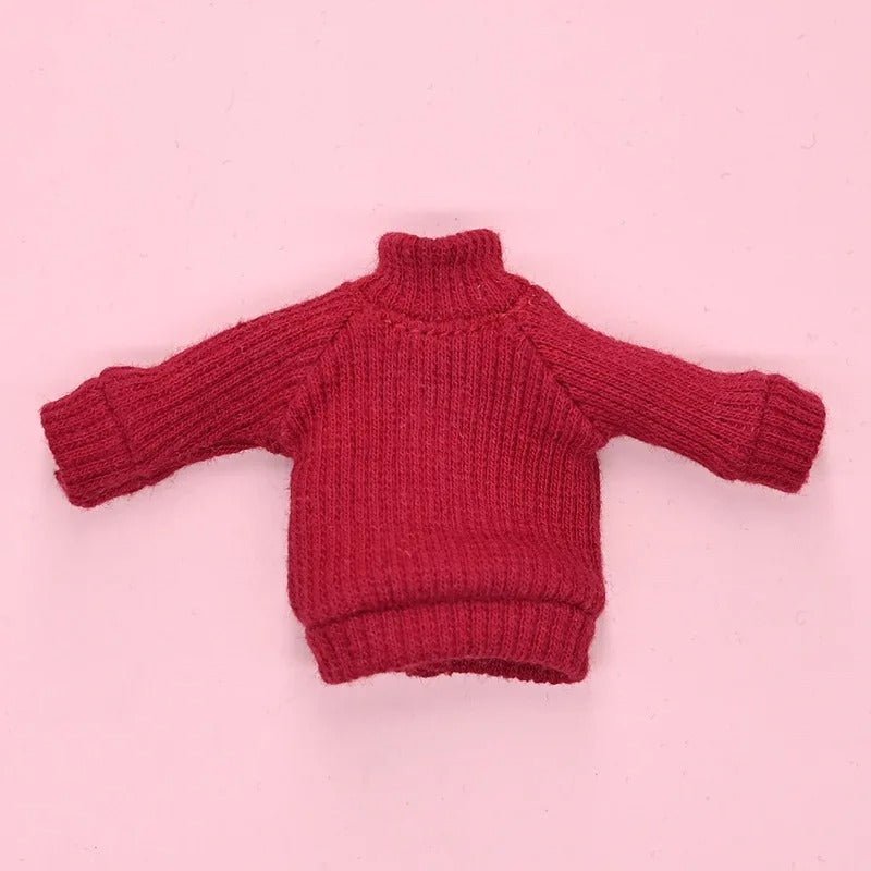 Nendoroid Clothing Set – Cute Plain Knitted Sweater & Jeans Outfit Chibi Doll Clothes - ZenAnimeMarket
